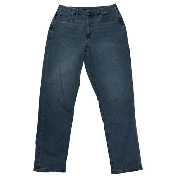 American Eagle Outfitters Womens Jeans Black Gray Size 12 Long Curvy Mom Jean - Picture 1 of 9